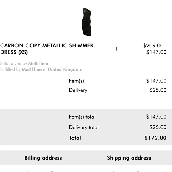 Me&Thee Carbon Copy Shimmer Metallic One Shoulder XS - Picture 6 of 6